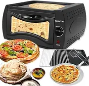 2100w Electric Tandoor Pizza Oven, 12L Countertop Countertop Oven Pizza Maker with Hot Top Plate, 50-400℃ Temperature Control, Mini Pizza Chapati Roti Bread Maker for Kitchen, Home, Restaurant