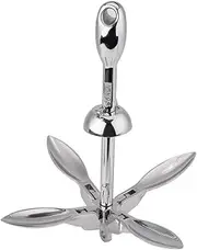 XTevu 1.5KG Stainless Steel Boat Folding Grapnel Anchor Docking Hardware Grappling Hook Marine Boat Yacht Hardware Boat Folding Anchor Replacement