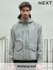 Grey Zip Through Hooded Waterproof Jacket (646003) | $127