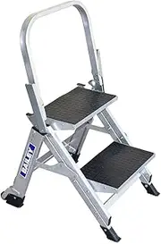 [Bailey] Aluminium 2 Step 150 kg Load Rating Stairway Ladder with Safety Rail