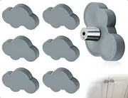 Pack of 6 Drawer Knobs, Cartoon Shape Rubber Knobs, Furniture Knobs, for Girls, Boys, Children's Room, Bedroom, Drawers, Cupboard Handle (Cloud Shape)