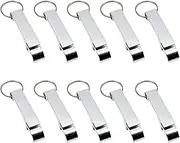 Litoexpe 16Pcs Aluminum Beer Bottle Openers Premium Metal Keychain Bottle Opener Bulk, Soda Keyring Tool Personalized Gift Custom Accessories for Kitchen, Music Festival, Wedding, Party (Silver)
