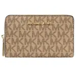 【MICHAEL KORS】經典MK LOGO印花拼接信用卡名卡零錢包(駝色)