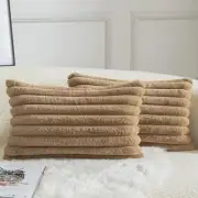 Pack of 2 Decorative Throw Pillow Covers Faux Fur 20" x 12" (Pack of 2) Camel