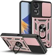 [Ezydigitals] Case for Oppo A18 4G CamShield Lens Protection Ring Case Kickstand Cover - Rose Gold