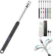 Electric Candle Lighter USB Rechargeable Long Neck Lighter Flex Flame Arc Windpr