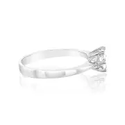 Sterling Silver White Cubic Zirconia 6 Claw Ring, M