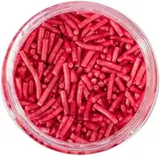 Sprinks Jimmies Sprinkles 60g 1cm Pink | Edible Sprinkles for Cake Cupcake and Dessert Decorating