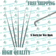 10pc ENT St Barts Ear Wax Hook 178mm ENT Tool with Blunt Tip & Straight Handle