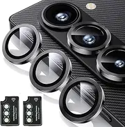 Zeking (2 Set) for Samsung Galaxy Z Fold7 Camera Lens Protector, Scratch-Resistant HD Clarity Ultra-Thin 9H Tempered Glass with Aluminum Edging, Individual Metal Lens Cover (Black)