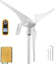 Pikasola Wind Turbine Generator 400W 24V - 3 Blade 2.5m/s Low Speed Starting With Charge Controller, Windmill for Home