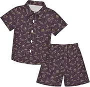 [Caihoyu] Toddler Baby Boys Short Sleeve Button Down Tops + Shorts Set Toddler Boy Outfit Summer Outfit