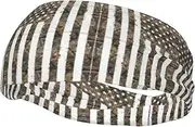 [CADREWY] Interstellar American Flag Camouflage Print Stylish Sports Sweatband Stretchy Breathable and Moisture Wicking Headband for Gym
