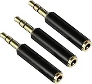 LABRIMP 3pcs Plated Headphone Jack Adapter Durable Copper Male to Female Audio Converter for Home Theater Amplifiers Mixing Consoles and More