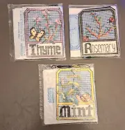 Lot Of 3 Mini Plastic Canvas Kits, Herbs, Kit Complete