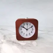 Brown Color Wood Morning Alarm Clock, Silent Non-Ticking Analog Alarm Clock