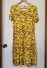 Duns Midsummer Flowers Yellow Short Sleeve Dress Scandi Organic Size XL Scandi