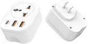 European Travel Adapter, Addtam International Power Plug with 3 USB(2 USB C 1 USB A), EU to AU