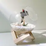 【沐森GREEN LIFE】小兔路牌款 12CM圓球微景觀花架組 園藝裝飾(含介質、裝飾道具)