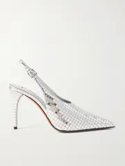 [Alaïa] Alaïa - Escarpin 90 Mirrored-leather Slingback Pumps - Silver - IT38 IT 38 Silver