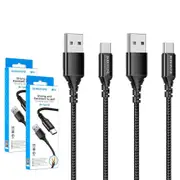 (2 Pack) BOROFONE (BX54) 1M 2.4A USB Type C Cable Fast Charging Charger Data Sync Cable Cord