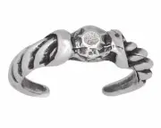Sterling Silver .925 Gem Design, Twisted, Toe Ring Adjustable Size | Made In USA