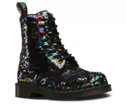 Dr Martens 8 Hole 1460 Sequin Rainbow Silver 24594980 Classic Doc