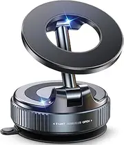 Lociffa 360° Adjustable Vacuum Magnetic Suction Cup car Phone Holder,Magnetic Phone Mount Suitable for car/Gym/Mirror/Smooth Surface, Compatible with Magsafe iPhone16 Pro Max and Android (Black)