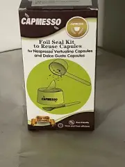 **NIB** CAPMESSO Aluminum Foil Seals Kit to Reuse Refillable Nespresso Vertuolin