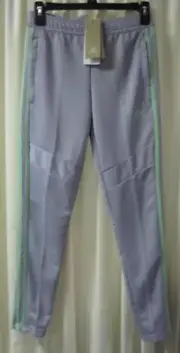 Adidas Tiro 19 Soccer Pants Girls Sz M AeroReady Glory Grey/Glory Mint G14665