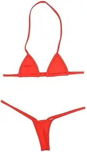 La-pomme(ラ ポーム) La Paume Women's Lingerie Set, MFS Fabric, Triangle Bra, Ultra Small, T-Back Style, Micro Mini Bikini Set, Made in Japan
