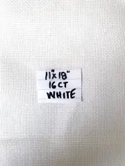White Aida 16 Count Cross Stitch Fabric 100% Cotton 11" x 18"