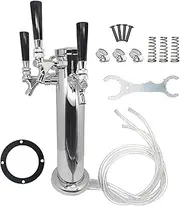 Triple Tap Beer Dispenser Tower - LUCKEG Brand 3 inch Beer Kegerator Beer Tower with 3 Beer Faucet for Home Brewing Beer Kegging