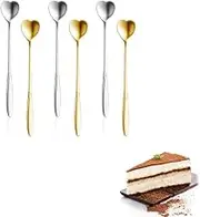 Armastuse Espresso Spoons Set of 6,Stainless Steel Heart Shaped Spoon,Mini Coffee Spoon, Stainless Steel Small Spoons for Dessert, Tea