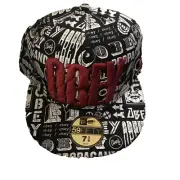 Obey New Era Fitted Hat - 7 3/8 New Era - Black and White Red Obey Brand