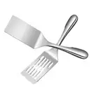 1/2pcs 8.58/9.76 Inch Short Handle Rice Spoon Silver Steak Spatula Kitchen