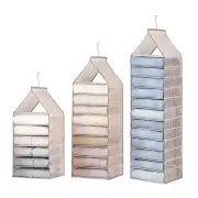 6-12 Large Grids Wardrobe Clothes Organizer Hanging Wardrobe Pants Storage Bag