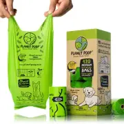 Home Compostable Dog Poop Bags Extra-long with Handles 120 Un-Scented Pet Was...
