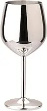 Stainless Steel Wine Glass, 17oz 7.3cm Caliber Wine Goblets, Unbreakable 500ml Elegant Reusable Modern Cocktail Glasses for Bar, Home (Silver)