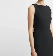 Theory, BINCA, Stretch Wool Shift Dress Size M, Black, Cotton Interlock Org $325