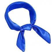 Chiffon Scarf Square Ribbon Neck Scarf Satin Scarf 23.6*23.6 inch Blue