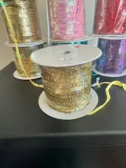 new 100 yards continuous laser gold 5mm wide flat sequins trim craft material