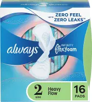 Always Infinity Size 2 Feminine Pads with Wings, Super Absorbency, Unscented,...
