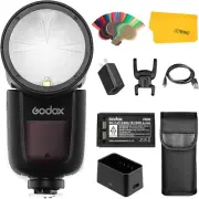 Godox V1-C Flash for Canon, HSS TTL round Head Flash Speedlite, 2.4G 1/8000,1.5S