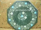2' Green Side Marble Malachite Dining Coffee Side Table Top Mosaic Inlay antique