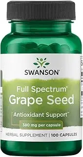 Swanson Antioxidant & Cardiovascular Health Support, Full Spectrum Grape Seed Supplement, 380mg, 100 Capsules