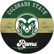 KH Sports Fan CSU Fort Collins Rams Multi-Color Retro Circle Sign, 20x20 Inches, Rams Decor for Dorm, Fan Cave, Living Room; Display Your Team Spirit with This Colorado State-Ft. Collins Rams Wall Art