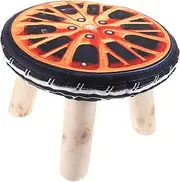 HOLIDYOYO Wooden Stool Set Round Low Stool Sponge Seat Decorative Small Stools for Home Outdoor Step Stool Easy Assembly