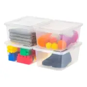USA 17 Qt Clear Storage Box, BPA-Free Plastic Stackable Bin with Lid, 4 Pack,...
