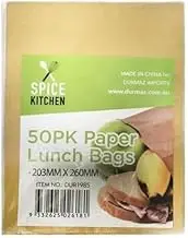 50 Brown Bag Kraft Paper Bags School Craft Lunch Sandwich Takeaway 20x26cm